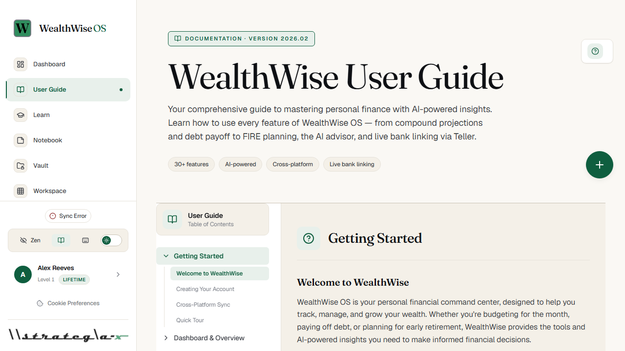 In-app user guide