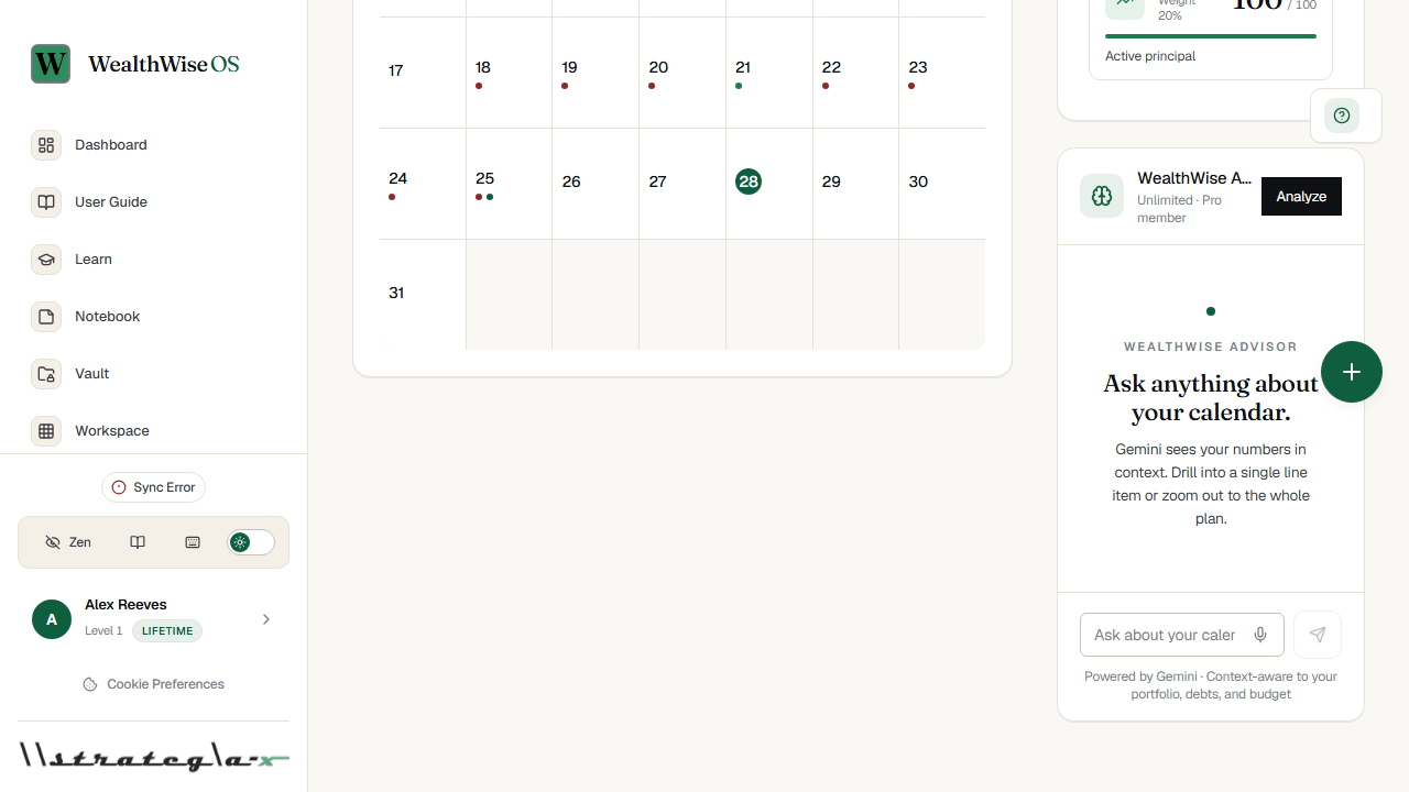 Calendar view